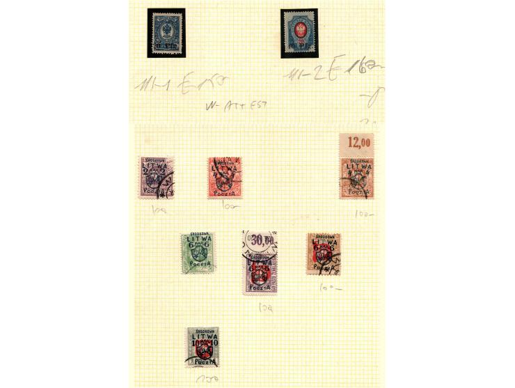 1890-1930 Three collections organized in a page album. three countries. used a stamp and mint-hinged stamp. Eesti, Lieuva and